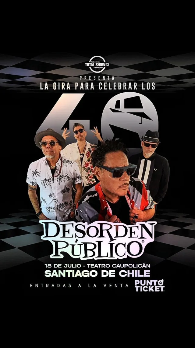 Quien ya con su ticket en mano para celebrar los 40 años del mejor Ska con @desordenpublico ?? 

La cita es el próximo 18 de Juliio en el @teatrocaupolican 

Link de las entradas en las historias destacadas 🎫

Produce @totalshow.cl 

#dp #skadeaca #desordenpublico